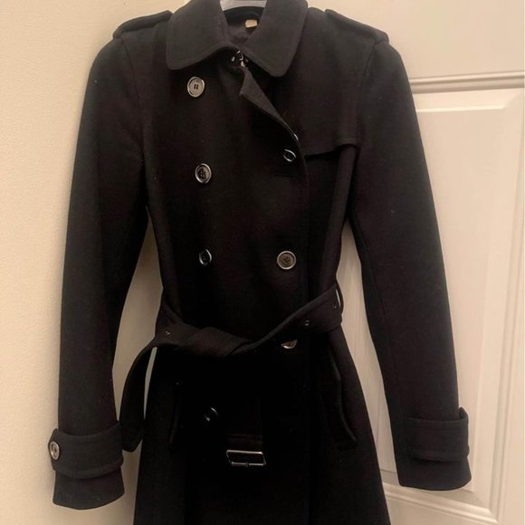 Burberry Double Breasted Black Wool coat size US 2 (UK 4) - Picture 2 of 5